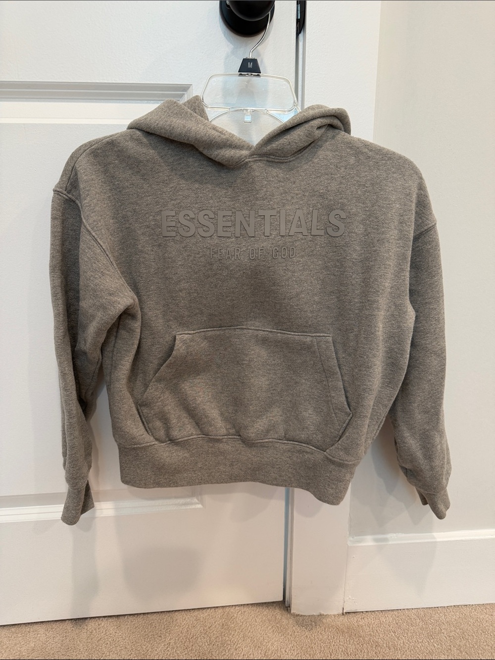 Kid’s Essentials Fear Of God Gray Pullover Hoodie